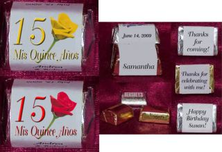 Quinceanera Mis Quince Anos Rose Personalized Party Favors Candy