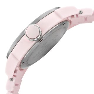  Ladies Invicta 1167 White Dial Pink Ceramic Date Swiss Quartz Watch