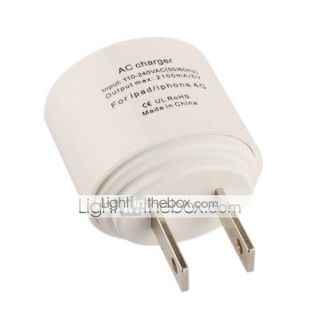 USD $ 6.59   UL Plug AC Power Adapter/Charger for iPad/iPhone 4 White