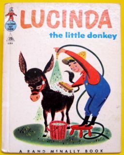 LUCINDA THE LITTLE DONKEY Irma Wilde vintage Rand McNally Tip Top Elf