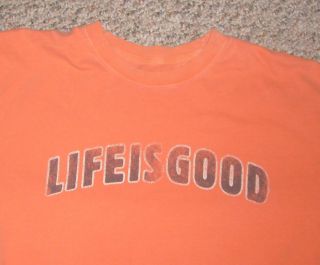 Life Is Good T Shirt Logo Orange Medium Lig
