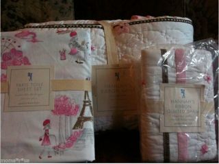  QUILT+ STANDARD SHAM+ PARIS TOILE TWIN SHEET SET BRAND NEW IN PACKAGE