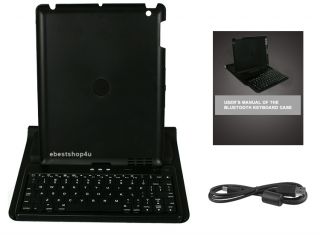 Bluetooth Swivel Rotate Keyboard Case Cover for iPad 2
