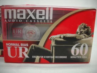  of 5 New SEALED Maxell UR 60 Minute Blank Audio Cassette Tapes