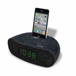 iPOD iPHONE DOCK DOCKING STATION DUAL ALARM CLOCK RADIO MUSIC SPEAKER