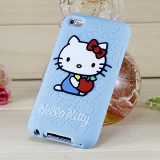 iPod Touch 4 4th Generation Hello Kitty Silicone Rubber Case Baby Blue