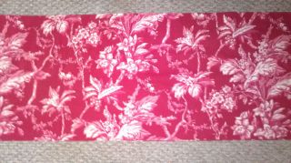 Martha Stewart Country floral valance red w/ white palm trees and