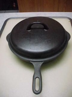 Griswold Iron Mountain Cast Iron Number 8 Skillet with Original Lid