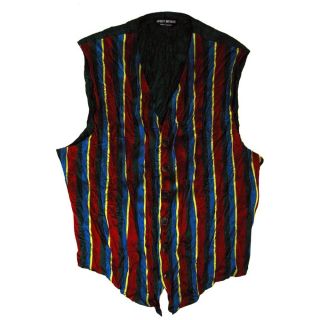 ISSEY MIYAKE Designer Vintage Avant Garde Pleats Colorful Striped Vest