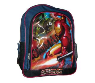  Iron Man Kids Boys School Large 16 Backpack Bag + Bottle Water NEW