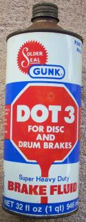  Solder Seal Gunk Dot 3 32 oz Super Heavy Duty Brake Fluid Tin