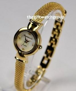 Womens Genuine Diamond Co 18 Carat Gold Plated Bracelet Watch 4 Real