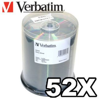 pack Verbatim (94970) S ilver Shiny Top 52x CD R 700MB/80MIN Blank CD