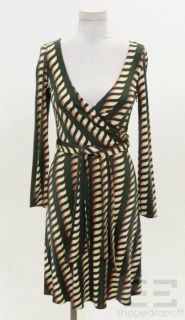 Issa London Green Printed Wrap Dress Size US 4