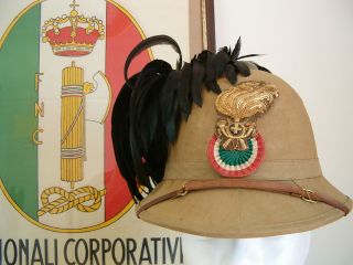 Italian Sun Helmet Offices Bersaglieri Africa WW2