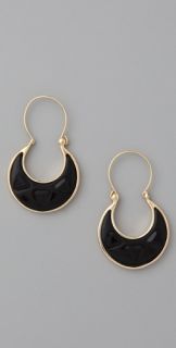 House of Harlow 1960 Black Resin and Stone Earrings