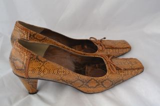 Renee Shoes Heel Snake Skin Python Style Brown Size 13 M