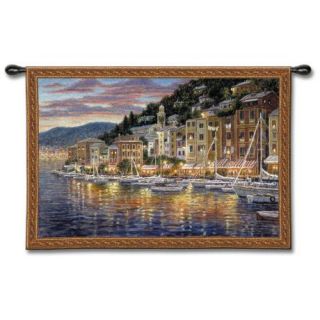 Fishing Village Harbor 52 Wide Wall Tapestry   #J8943  