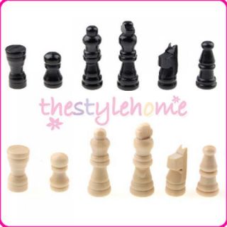 Wooden Ivory Black Folding Chessboard Travel Chess Set