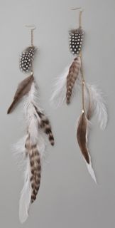 Adia Kibur Long Feather Earrings
