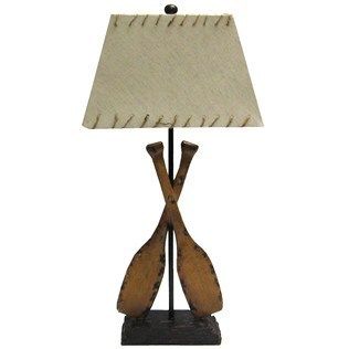 Nautical Boat Paddle Camp Fishing Fish Table Desk Accent Lamp