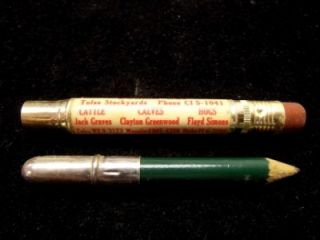 Vintage Bullet Pencil Oklahoma Livestock Graves Greenwood Simons
