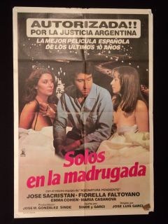 Solos En La Madrugada Jose Sacristan Argentine 1sh Movie Poster 1978