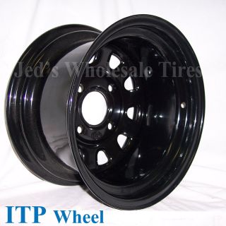 12 12x7 2 5 4 110 ITP Delta Steel Black D Window Dot Rim Wheel