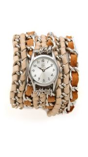 Sara Designs Small Lambskin Woven Wrap Watch