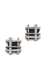 Tory Burch Gingham Pave Earrings