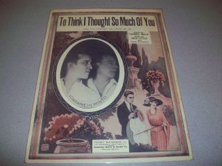 thought So Much of You Sheet Music 1924 Jack Little Tommie Malie