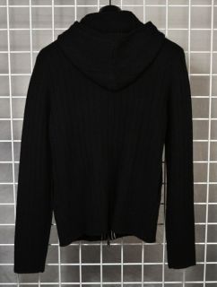 Lindeberg Mauritz Heavy Rib Knit Sweater Lambs Wool Zip Front $285