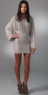 Sheri Bodell Batwing Fringe Sweater Dress