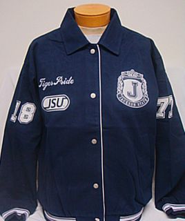 Ladies Jackson State Navy Blue JSU Tigers Racing Jacket
