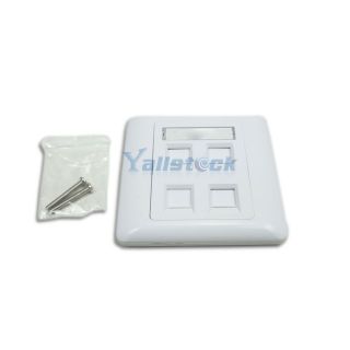 Valuable 4 Jacks Voice Data Wallplate Faceplate Wall White