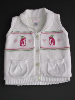 Janie and Jack 2T Penguin winter white embroidered fleece lined