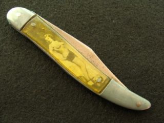 Vintage Thornton USA Pinup Girl Risque Lady Pocket Tickler Knife