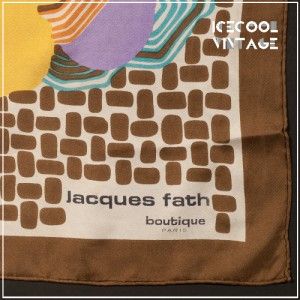 60s Jacques Fath Paris Boutique Square Scarf