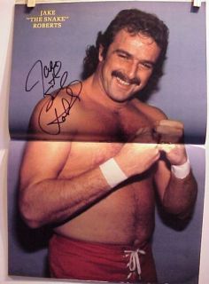 Jake Snake Roberts Wrestling Magazine Signed Poster WWF
