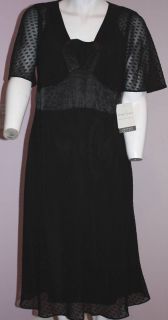 Woman Emma James Dotty Sheer Black Dress Plus SZ16W