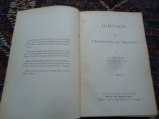 Life Characteristics Aphorisms Samuel Johnson Hay 1880s