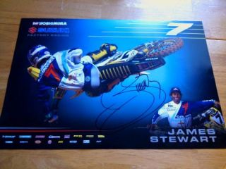 James Bubba Stewart Signed 2013 Team Suzuki Supercross Poster