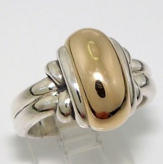 James Avery Retired Knotted Dome Sterling Silver 14K Gold Ring Size 6
