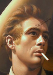 James Dean American Actor Original Canvas Oil Painting