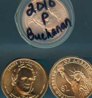 2010 P Satin James Buchanan President Dollar Roll