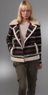 ADAM Peacoat with Shearling Trim