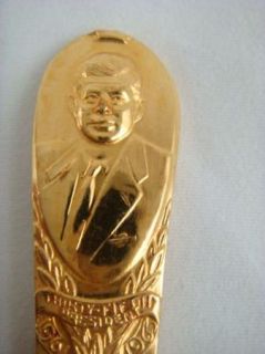 Wm Rogers MFG Co JFK John F. Kennedy Gold Plate Friendship Souvenir