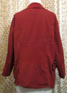 XCVI Womens Brick Red Plus Size Fairweather Ruched Cotton Jacket Top