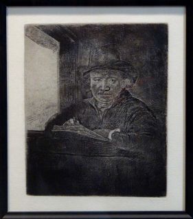 Rembrandt Self Portrait Drawing at The Window Millennium Impression