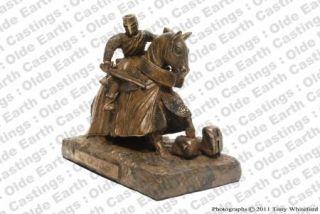 Knight Templar Figure on Horse 1177 Cold Cast Bronze Military Statue